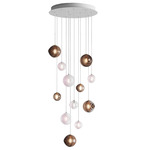 Dark & Bright Star Multi Light Pendant - Brushed Gold / Cigar / White