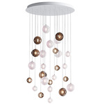Dark & Bright Star Multi Light Pendant - Brushed Gold / Cigar / White