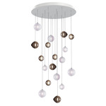 Dark & Bright Star Multi Light Pendant - Brushed Gold / Cigar / White