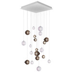 Dark & Bright Star Multi Light Pendant - Brushed Gold / Cigar / White