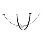 Dew Drops Chandelier - Black Vegan Leather / Iridescent Metalized