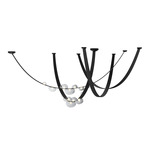 Dew Drops Chandelier - Black Vegan Leather / Iridescent Metalized