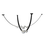 Dew Drops Chandelier - Black Leather / Iridescent Metalized