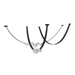 Dew Drops Chandelier - Black Leather / Iridescent Metalized