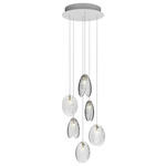 Mussels Multi Light Pendant - Brushed Gold / Clear
