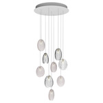 Mussels Multi Light Pendant - Brushed Gold / Clear and Alabaster