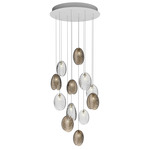 Mussels Multi Light Pendant - Brushed Gold / Clear and Smoke