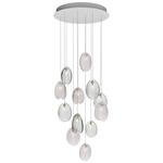 Mussels Multi Light Pendant - Brushed Gold / Clear and Alabaster