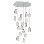 Mussels Multi Light Pendant - Brushed Gold / Clear and Alabaster