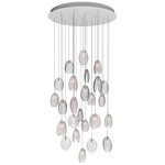 Mussels Multi Light Pendant - Brushed Gold / Clear and Alabaster