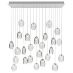 Mussels Linear Multi Light Pendant - Brushed Gold / Clear