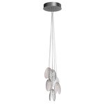 Mussels Multi Light Cluster Pendant - Anthracite / Clear and Alabaster