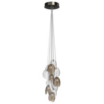 Mussels Multi Light Cluster Pendant - Anthracite / Clear and Smoke