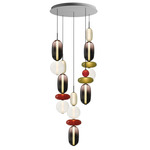 Pebbles Multi Light Pendant - White / Multicolor