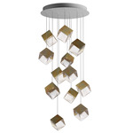 De Castelli x Pyrite Multi Light Pendant - DeOpale Brass / Clear