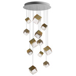 De Castelli x Pyrite Multi Light Pendant - DeOpale Brass / Clear