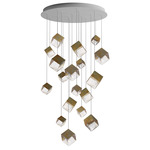 De Castelli x Pyrite Multi Light Pendant - DeOpale Brass / Clear