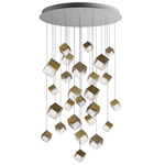 De Castelli x Pyrite Multi Light Pendant - DeOpale Brass / Clear