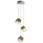 De Castelli x Pyrite Multi Light Pendant - DeOpale Brass / Clear
