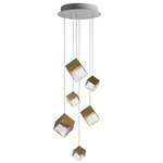 De Castelli x Pyrite Multi Light Pendant - DeOpale Brass / Clear