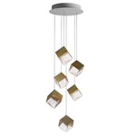 De Castelli x Pyrite Multi Light Pendant - DeOpale Brass / Clear