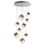 De Castelli x Pyrite Multi Light Pendant - DeOpale Brass / Clear