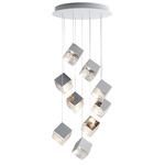 Pyrite Multi Light Pendant - White / Silver