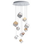Pyrite Multi Light Pendant - White / Silver / Gold