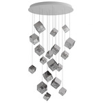 Pyrite Multi Light Pendant - White / Silver