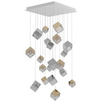 Pyrite Multi Light Pendant - White / Silver / Gold