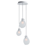 Soap Multi Light Chandelier - Brushed Silver / Frosted