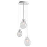 Soap Multi Light Chandelier - Brushed Silver / Frost / Clear