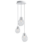 Soap Multi Light Chandelier - Brushed Silver / Clear