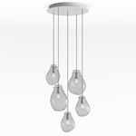 Soap Multi Light Chandelier - Brushed Silver / Clear