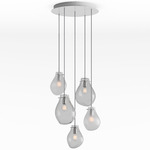 Soap Multi Light Chandelier - Brushed Silver / Frost / Clear