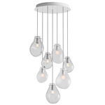 Soap Multi Light Chandelier - Brushed Silver / Frost / Clear