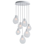 Soap Multi Light Chandelier - Brushed Silver / Frosted