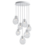 Soap Multi Light Chandelier - Brushed Silver / Clear