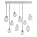 Soap Linear Multi Light Chandelier - Brushed Silver / Clear