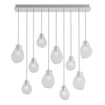 Soap Linear Multi Light Chandelier - Brushed Silver / Frosted