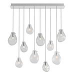 Soap Linear Multi Light Chandelier - Brushed Silver / Frost / Clear