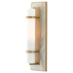 Bruneau Vanity Wall Light - Antique Brass / Alabaster