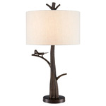 Grasshopper Table Lamp - Bronze / Natural Linen