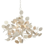 Lunaria Large Chandelier - Contemporary Silver Leaf