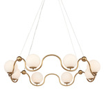 Equilibrium Chandelier - Antique Brass / White