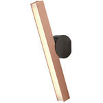 Calee Angled IP44 Wall Sconce - Satin Graphite Round Backplate / Satin Copper Rectangular Shade