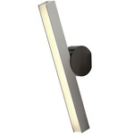 Calee Angled IP44 Wall Sconce - Satin Graphite Round Backplate / Satin Nickel Rectangular Shade