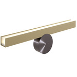 Calee Horizontal IP44 Wall Sconce - Satin Graphite Round Backplate / Satin Brass Rectangular Shade