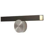 Calee Horizontal IP44 Wall Sconce - Satin Nickel Round Backplate / Satin Graphite Rectangular Shade