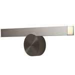 Calee Horizontal IP44 Wall Sconce - Satin Graphite Round Backplate / Satin Nickel Rectangular Shade